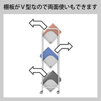 トヨダプロダクツ ブックラックワゴン 高重量タイプ3段 1台 幅603×奥行352×高さ1251mm 斜め型 キャスター付き 耐荷重35kg