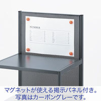 アスクル ビジネスフィット 電話受付台 幅405×奥行380×高さ1055mm プラチナシルバー 1台 オリジナル 電話台 無人受付 棚板 パネル付 オリジナル