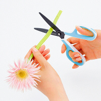 プラス はさみ フィットカットカーブ フッ素コート ホワイト/ブルー SC-175SF 34516