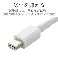 Mini DisplayPort[オス] - HDMI[メス] 変換アダプター 15cm 白 AD-MDPHDMIWH エレコム 1個