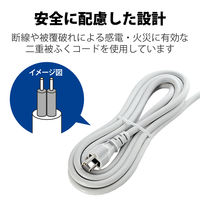 延長コード 電源タップ 二重構造 3m 3ピン 4個口 マグネット付 抜け止め T-WRM3430LG/RS エレコム 1個（直送品）