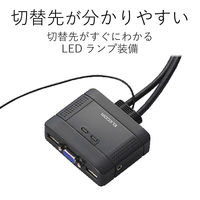 エレコム　USBパソコン切替器（PC2台切替） ミニD-sub15pin(RGB)接続タイプ　KVM-KUS　1個（直送品）