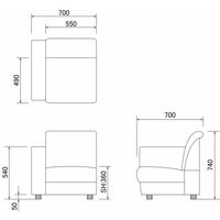 アスプルンド ビンデンソファ2 右肘用 アイボリー YU8266B R 2IV　１脚