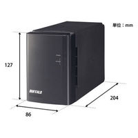 バッファロー ミラーリング機能搭載外付けHDD HD-WL2TU3/R1J 2TB ブラック 1台（直送品）