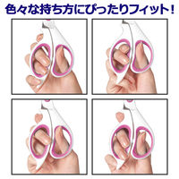 プラス　フィットカット　安全ガイド付きはさみ　ホワイト/ピンク　SC-165AM（34328）　1本