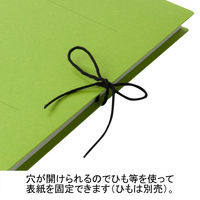 アスクル　背幅伸縮ファイル　A4タテ　紙製　10冊　グリーン　緑  オリジナル