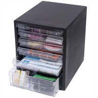 ナカバヤシ　レターケース　A4タテ　浅型5段・深型1段　ブラック　A4E-SC6B　1台