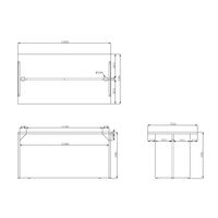 アール・エフ・ヤマカワ 木製カウンター ローカウンター ウォルナット 幅1400×奥行750×高さ700mm 1台（2梱包）
