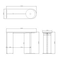 アール・エフ・ヤマカワ 木製カウンター ハイカウンターテーブル ウォルナット 幅1400×奥行450×高さ1000mm 1台（2梱包）