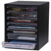 ナカバヤシ　レターケース　A4タテ　浅型7段　ブラック　A4E-S7B　1箱（4台入）