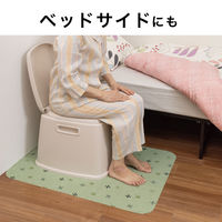 サンコー ポータブルトイレ マット 介護 介助 大判 ずれない 汚れ防止 70×90cm 1枚 ベージュ 吸着 KC-29