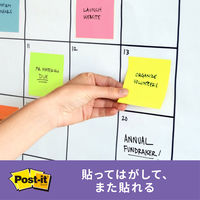 【強粘着】ポストイット 付箋 ふせん ノート 75×75mm ウルトライエロー 1セット(5冊入) スリーエム 654SS-Y