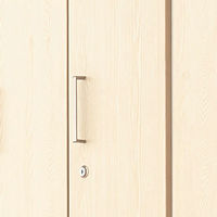 スマイル 木扉スチールロッカー 4連2段8人用 シリンダー錠 オーク 幅900×奥行515×高さ1790mm 1台（3梱包）組立式