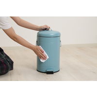 不二貿易 スチール ラウンドペダルペール 12L スモークブルー 34743 1個