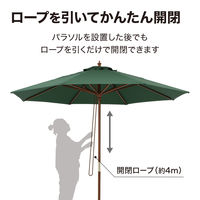 タカショー ウッドパラソル 2.7m グリーン PAS-27G 1個