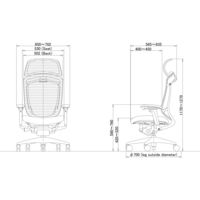 CC87MR FPC3 オカムラコンテッサセコンダ 大型ヘッドレスト 座クッション ブラックフレームブラックボディ ライトグレー 1脚（直送品）