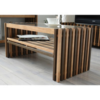 B.Bファニシング FOREST（フォレスト）センターテーブルウォールナットブラウン 幅840×奥行405×高さ380mm FOCT-840WB 1台（直送品）