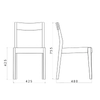 【車上渡し】AMOCC（アモック） カジュチェア ホワイトオーク無垢 オレンジ CK202（WOL）-A83OG 1脚（直送品）