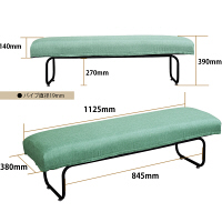 B.Bファニシング NOVEMBER（ノーベンバー） ベンチ 麻風 グリーン 幅1125×奥行380×高さ390mm NVS-B HGR 1台（直送品）