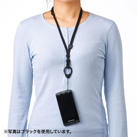 サンワサプライ フィンガー&ネックストラップ(レッド) DG-ST38R 1個（直送品）