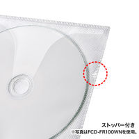 サンワサプライ DVD・CD不織布ケース(リング穴付・ブラック) FCD-FR100BKN 1セット(100枚入)（直送品）