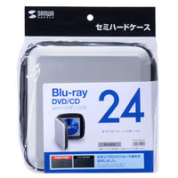 サンワサプライ ブルーレイディスク対応セミハードケース(24枚収納・シルバー) FCD-WLBD24S 1個