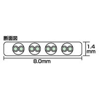 サンワサプライ 超フラットケーブルのみ100m ブラック LA-FL5-CB100（直送品）