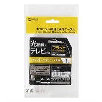 サンワサプライ カテゴリ6フラットLANケーブル LA-FL6-01W 1本