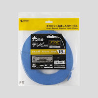 サンワサプライ カテゴリ6フラットLANケーブル LA-FL6-15BL 1本