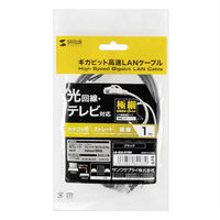 サンワサプライ カテゴリ6極細LANケーブル LA-SL6-01BK 1本