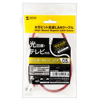 サンワサプライ カテゴリ6UTP LANケーブル LA-Y6-005R 1本
