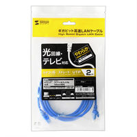 サンワサプライ カテゴリ6UTP LANケーブル LA-Y6-02BL 1本（直送品）