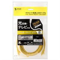 サンワサプライ カテゴリ6UTP LANケーブル LA-Y6-02Y 1本（直送品）