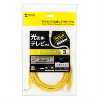 サンワサプライ カテゴリ6UTP LANケーブル やわらかタイプ 3m  イエロー LA-Y6-03Y（直送品）