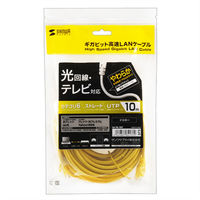 サンワサプライ カテゴリ6UTP LANケーブル やわらかタイプ 10m  イエロー LA-Y6-10Y