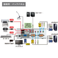 サンワサプライ USB・PS/2コンソール両対応パソコン自動切替器(2:1) SW-KVM2HVCN 1個