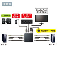 サンワサプライ DisplayPort対応手元スイッチ付きパソコン自動切替器(2:1) SW-KVM2WDPU 1個（直送品）