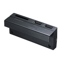 サンワサプライ タブレット用ハブ付カードリーダー USB-2HS202BK 1個（直送品）