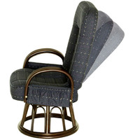 【軒先渡し】ヤマソロ 漣 さざなみ ラタン回転高座椅子 360°回転 3段階リクライニング ポケット付 ブルー 83-931 1脚（直送品）