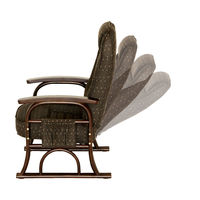 【軒先渡し】ヤマソロ 漣さざなみ ラタン高座椅子 座面高さ調整可能 4段階リクライニング ポケット付 ブラウン 83-932 1脚（直送品）