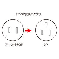 サンワサプライ 2P-3P変換アダプタ TAP-AD1RN 1個（直送品）