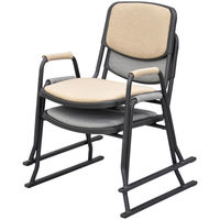 エイ・アイ・エス 肘付き楽THE椅子 4脚セット アイボリー/ブラック RKT-08IV/BK-4PCS（直送品）