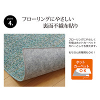 イケヒコ ラグ 2畳タイプ 抗菌 防臭 防ダニ 国産 『イリゼ』 ブルー 約190×190cm 1340630041903 1枚（直送品）