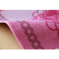 イケヒコ デスクカーペット 女の子 エッフェル柄『ジェンヌ』 ピンク 110×133cm 9800819 1枚（直送品）