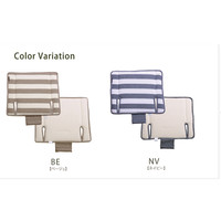 イケヒコ 車用カークッション ボーダー 綿100%『ロカ ベンチシート用』 ネイビー 約53×45cm 1個（直送品）