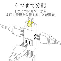 延長コード 電源タップ コンセント 2ピン 4個口 マイクロタップ 薄型 小型 白 AVT-M01-24WH エレコム 1個（直送品）