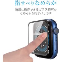 アップルウォッチ ガラスフィルム SE/6/5/4(44mm) 硬度9H フレーム付 指紋防止 AW-20MFLGFRBK エレコム 1個（直送品）