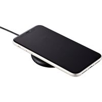 エレコム ワイヤレス充電器/Qi充電器/5W/コンパクト/卓上/ケーブル一体/2m/ブラック W-QA17BK 1個