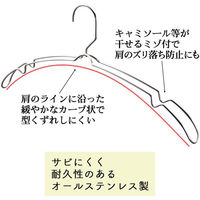 コモライフ 風が通るステンレスハンガー 5本組 390177 1個(5本組)（直送品）