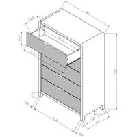 【軒先渡し】ROOMY チェスト 5段 幅800×奥行400×高さ1200mm サンド BY-DR1523-1 1台（直送品）